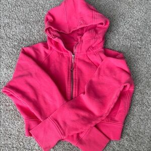 lululemon athletica fits like sz 8 Hot Pink Zip-Up scuba jacket cropped
